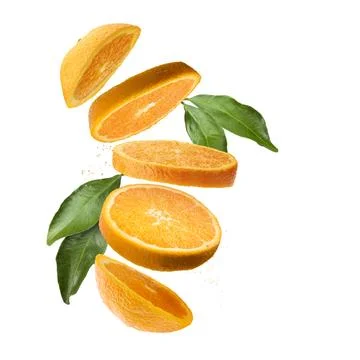 Sliced orange fruit Stock Photos