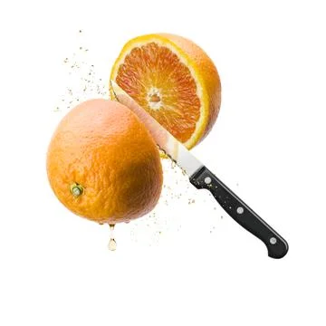 Sliced orange fruit Stock Photos