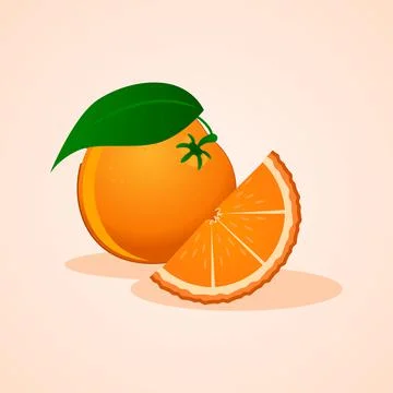 Sliced orange fruit vector flat design Stock Illustration