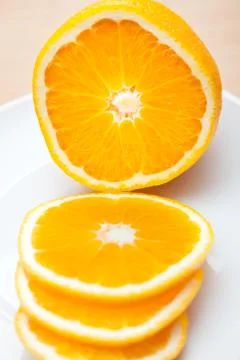 Sliced orange Stock Photos
