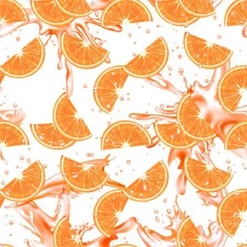 Sliced orange seamless pattern Stock Illustration