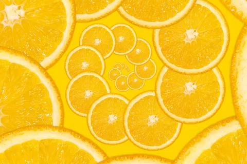 Sliced orange, spiral pattern 写真素材