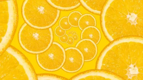 Sliced orange, spiral pattern Stock Photos