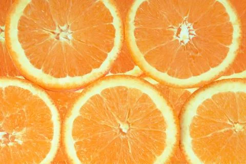 Sliced orange on white background Stock Photos