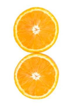 Sliced orange on white background Stock Photos
