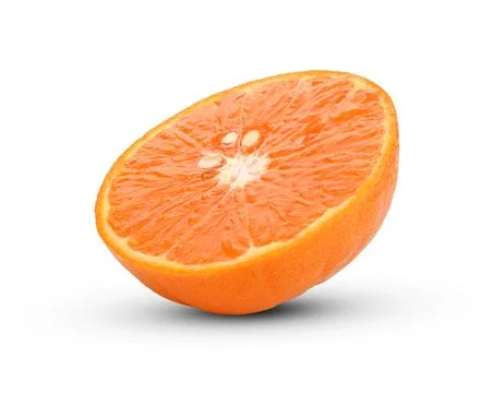 Sliced orange on the white background Stock Photos