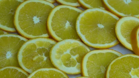 The sliced oranges are rotating. Stock Footage 255574326