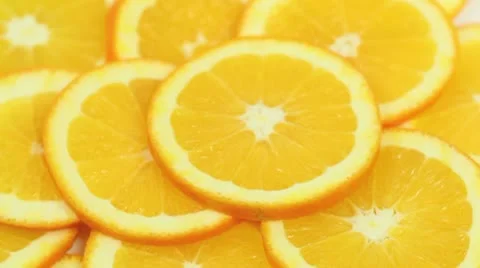 Sliced Oranges Background Stock Footage 9052134