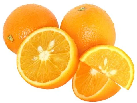 Sliced oranges heap Stock Photos