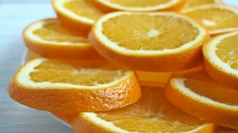 Sliced Oranges on a Plate Vídeos de archivo 61717243