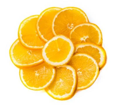 Sliced oranges  plate  on white background Stock Photos