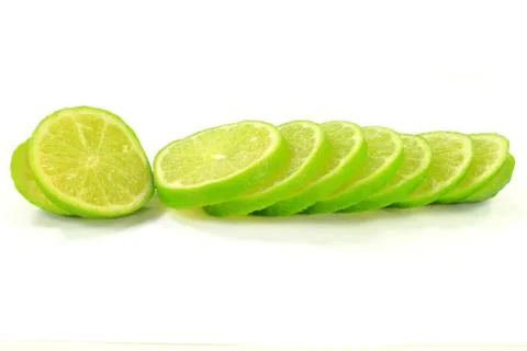 Sliced organic lime. Stock Photos