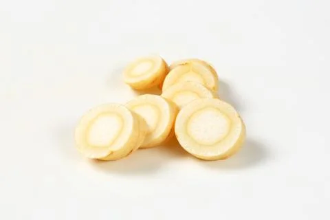 Sliced parsley root Stock Photos
