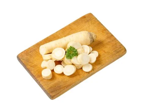 Sliced parsley root Stock Photos
