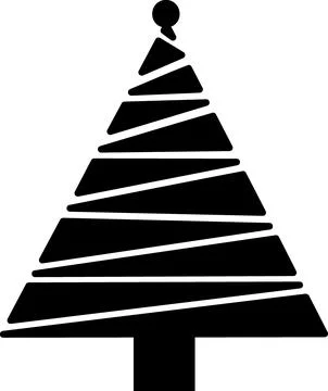 Sliced pattern Christmas tree icon with gaps Stock Illustration