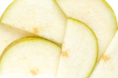 Sliced pear closeup Stock Photos