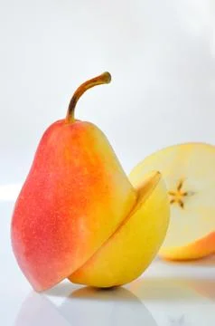 Sliced  pear Stock Photos