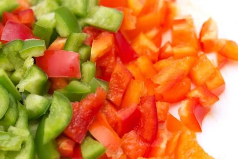 Sliced ??peppers in the background Stock Photos