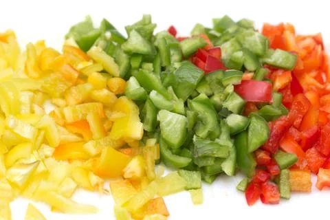 Sliced ??peppers in the background Stock Photos