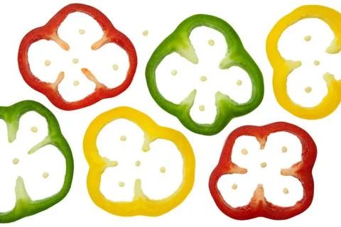 Sliced peppers Stock Photos