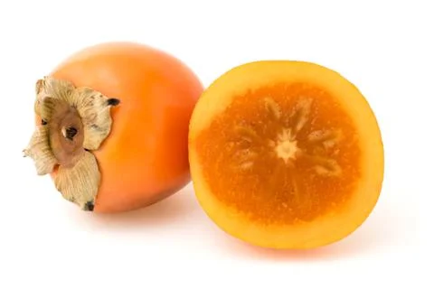 Sliced persimmon isolated Stock Photos