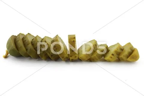 Sliced pickle. Stock Photos