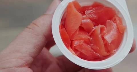Sliced pickled ginger Stock Footage 132369874