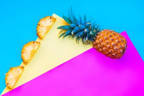 Sliced Pineapple creative design Stock Photos