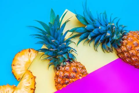 Sliced Pineapple creative design Stock Photos