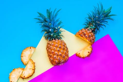 Sliced Pineapple creative design Stock Photos