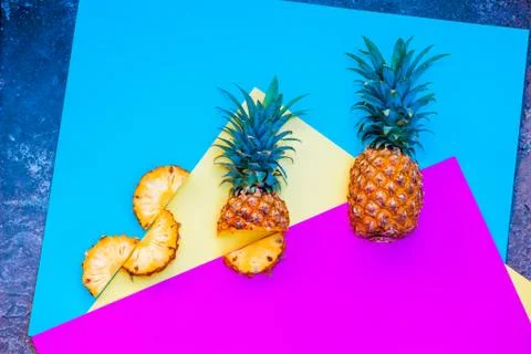 Sliced Pineapple creative design Stock Photos