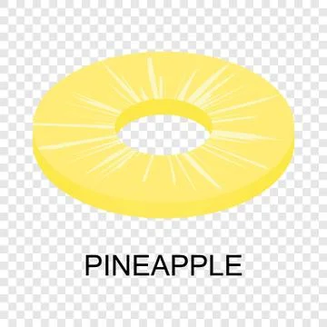 Sliced pineapple icon, isometric style Stock Illustration