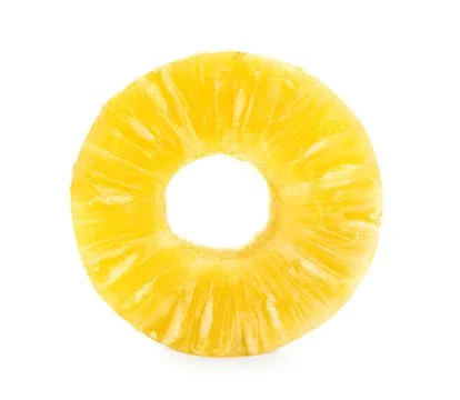 Sliced pineapple over white background. full depth of field Stock Photos