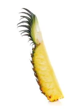Sliced pineapple over white background Stock Photos