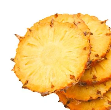 Sliced ??pineapple on white background Stock Photos