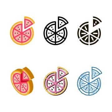 Sliced pizza icon vector outline clean Illustrazione stock