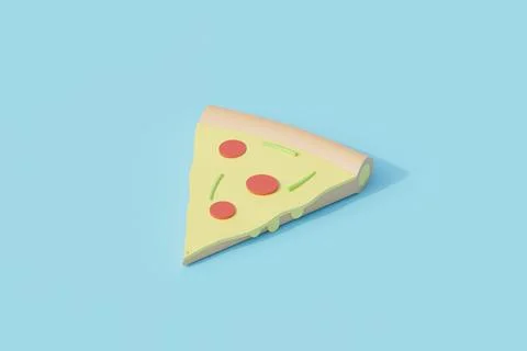 Sliced pizza single isolated object. 3d render illustration イラスト素材