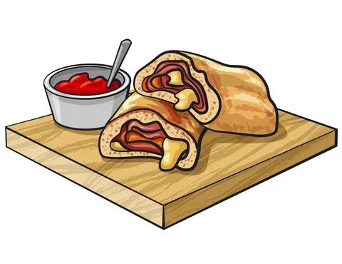 Sliced pizza stromboli Illustrazione stock
