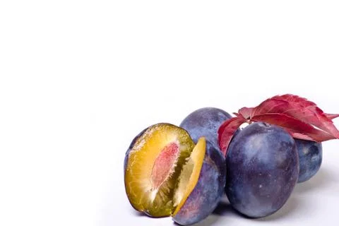 Sliced plum Stock Photos