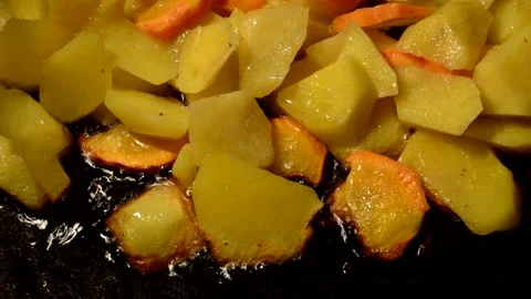 Sliced potato with carrot Stock Footage 273168079