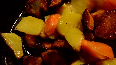 Sliced potato with carrot Stock Footage 273175376