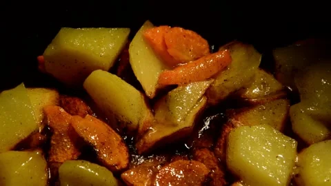 Sliced potato with carrot Stock Footage 273176215