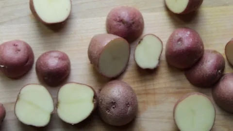 Sliced potatoes Stock Footage 281905781