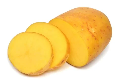Sliced potatoes isolated on white background Stock Photos