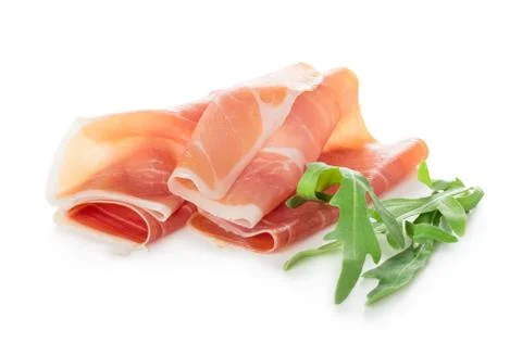 Sliced of prosciutto ham Stock Photos