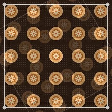 Sliced pumpkin cookies with star patterns on dark background seamless texture Stock Illustration