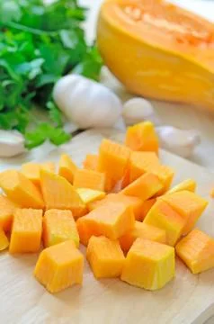 Sliced pumpkin Stock-Fotos