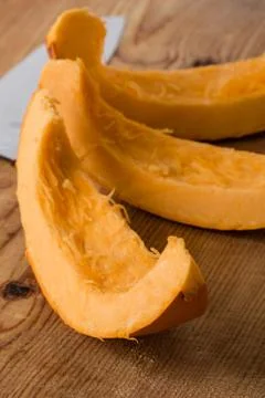 Sliced pumpkin Stock Photos