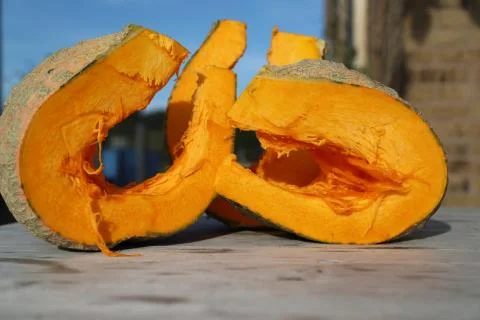 Sliced pumpkin Stock Photos