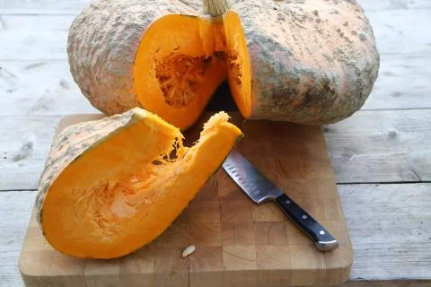 Sliced pumpkin Stock Photos